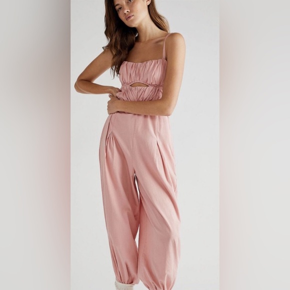 Free People Pink Jumpsuit with Strappy Design - Picture 1 of 14